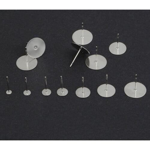 DIY Handmade Earrings Accessories White K Stainless Steel Multi-Specification Auricular Needle Homemade Materials earring hooks