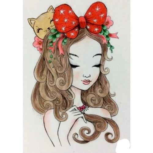 Long hair girl Stamp And metal die Scrapbooking Alphabet Stamp Embossing Craft Silicone Transparent Stampstampons