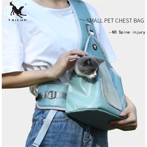 Dog Bag chest Comfort Shoulder pet carrier cat bags for dog pet travel foldable pu leather Breathable Puppy Front Single Bag