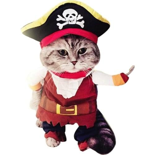 Warm Dog Cat Clothes Funny Christmas Pirate Suit jackets For Cats Dogs Pet Dog Cat Coat Dress Up Party Costume Suit Pets Clothes