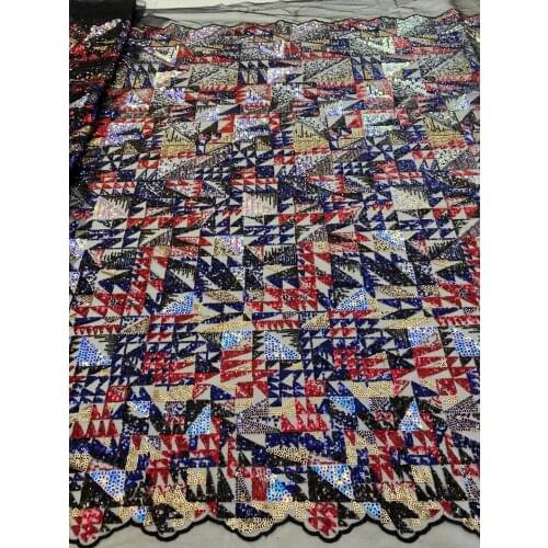 Embroidery African Lace Fabric with sequins SYJ-3186811 Tulle Mesh Net Lace Fabric 5 Yards French Lace Fabric