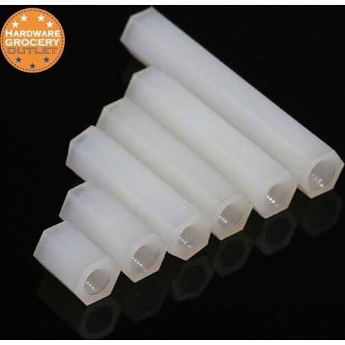 Female Thread White Nylon PCB Spacer Hex Standoff Pillar 50pcs