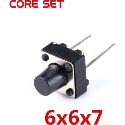 100PCS/Lot 6x6x7MM 2PIN Tactile Tact Micro SwitchTouch Button Self-reset Button 6*6*7mm keys button DIP