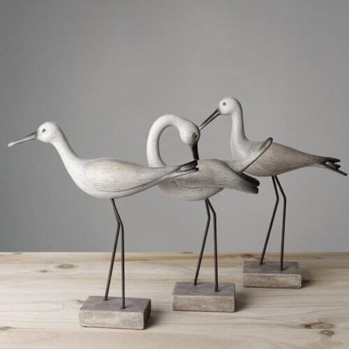 3pcs/set Nordic Modern Simple Long Legged Sea Bird Ornament Mediterranean Style Living Room Art Decoration
