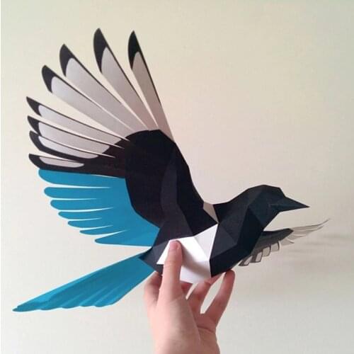 Magpie Bird Handmade Origami Animal 3D Paper Model DIY Creative Craft Puzzles Educational Kids Toy Desk Decoration Ornaments