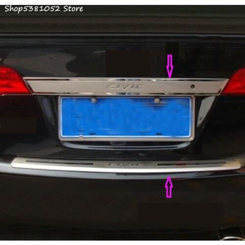 Rearguard Strip For Honda Civic 2006 2009 2014 Rear bumper Trunk Trim Bumper Pedal Car Styling Auto Decoration