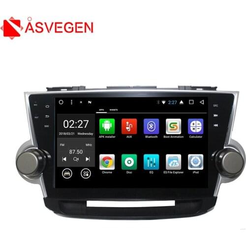 Asvegen 10 inch 2din Android 7.1 HD Cord Core Car Navigation Stereo Multimedia Player Auto GPS RadioFor Toyota HIGHLANDER 2009