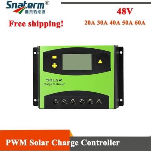 Free shipping! 60A 50A 40A 30A 20A solar charge controller 48V collector solar regulador solar LCD Display PWM