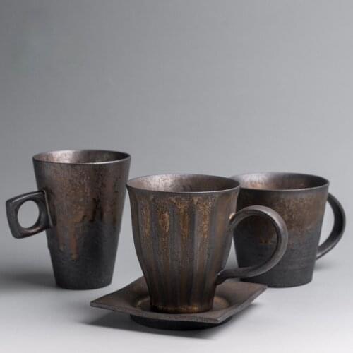 Creative gilt large mug ceramic living room office coffee milk tea cup water cup coffee mug