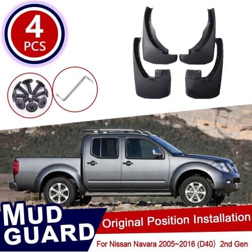 For Nissan Navara Frontier Brute D40 2005~2016 Car Mud Flaps Front Rear Mudguard Splash Accessories 2011 2012 2013 2014 2015