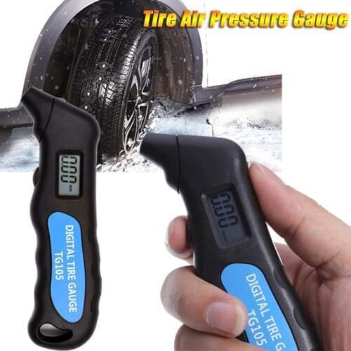 Mini LCD Digital Tire Pressure Gauge TPMS Tools Car Bike Engine Tire Pressure Tester Air Pressure checker adapter with Keychain