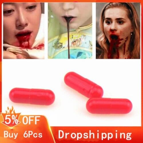 3PCS Halloween Fake Blood Capsule Blood Pills Fake Plasma Vampire Horror For Cosplay Jok Trick Party Scared Funny Toy