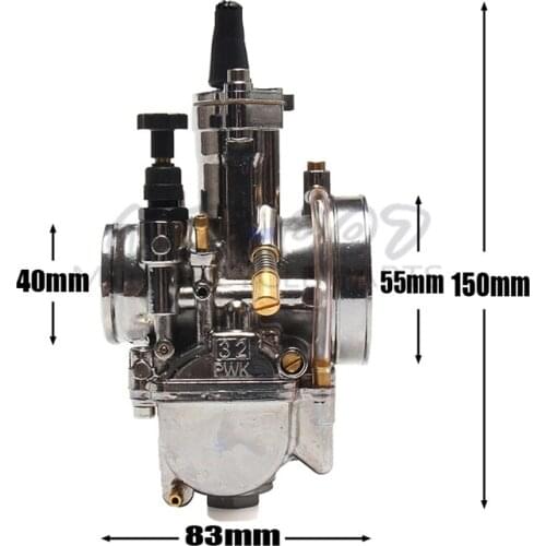 32mm Carburetor for PWK 32 Maikuni Model with power jet 125-200cc Motorcycle Scooter UTV Motorcycle ATV Silver universal