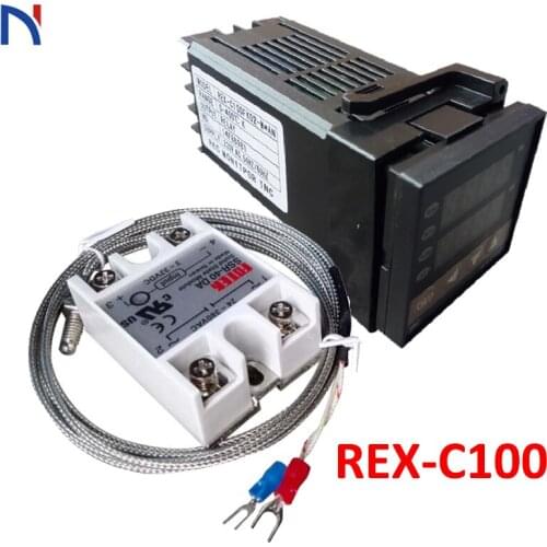 REX-C100 Digital RKC PID Thermostat Temperature Controller with 40DA SSR Relay + K Thermocouple 1m Probe RKC