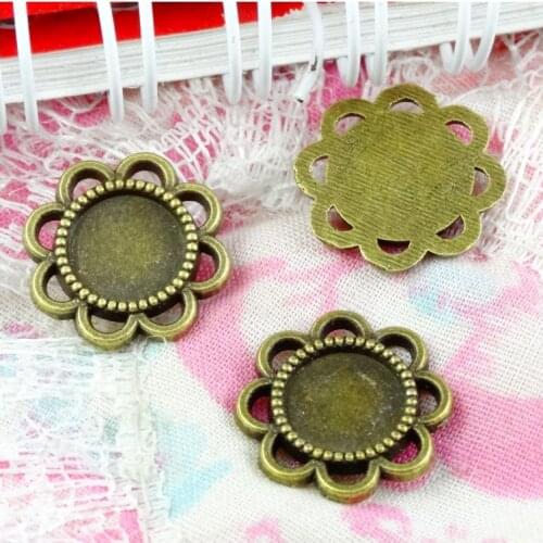100 Pieces/Lot Round 8MM Base Vintage Style Antique Bronze Plated Pendant Blanks Diy Accessories