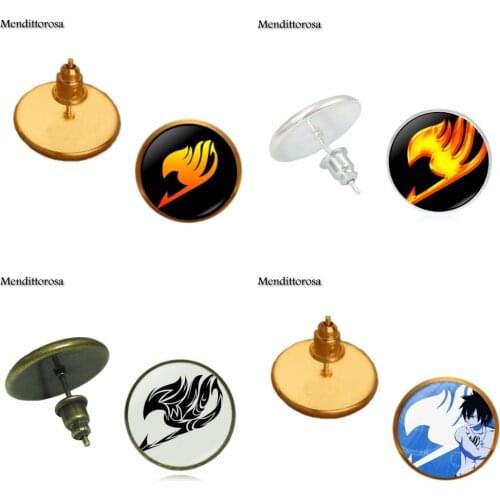 Mendittorosa New Arrival Glass Statement Women Round Bronze/Silver/Golden Clip Ear Hook Stud Earrings Paper Fairy Tail