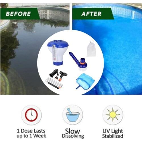 Heavy Duty Swimming Pool Cleaning Set Vacuum Head Cleaning Brush Head Fine Mesh Netting Hot Tub Underwater Pond Kit Accessories