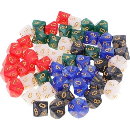 50 Pieces D10 Dice 16mm 10 Sided Die Set with Dice Bag for D&D Role Playing Games
