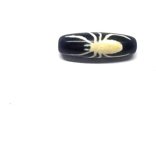 New Tibetan DZI agate beads 13*39.5mm black and white spider totem pattern men and women jewelry DIY Free Shipping