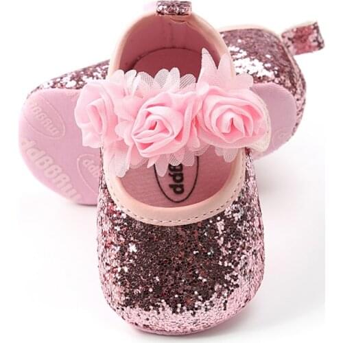 Newborn Baby Shoes Baby Girls Summer Princess Shoes Sequins Infant Soft Sole First Walkers PU Leather Soft Sole Toddler Shoes