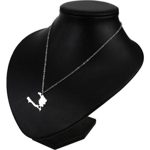 Europe And The United States Popular Jewelry Stainless Steel Haiti Map Necklace