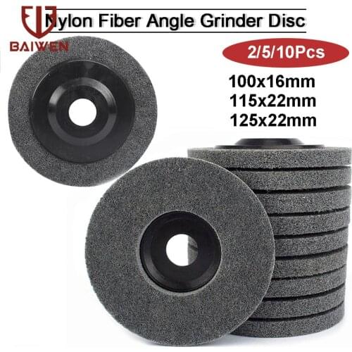 100mm 115mm 125mm Nylon Fiber Polishing Wheel Non Woven Abrasive Disc 4-5'' Grinding Polishing Wheel for Metal