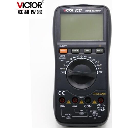 VICTOR VC97 Professional True RMS Auto Range 4000 Counts Resistance Capacitance Frequency Temperature Digital Multimeter
