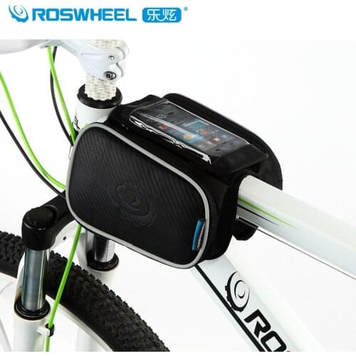 Roswheel Bike Bicycle Frame Front Head Top Tube Bag Cycling Bag Double Pouch For 4.8"/5.5" Phone Bike Bicycle Accessories