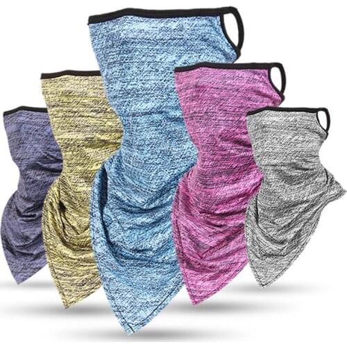 Ice Silk Sunscreen Triangle Scarf Printing Riding Half Face Mask Balaclavas Breathable Bandana Multifunctional Mask Magic Scarf