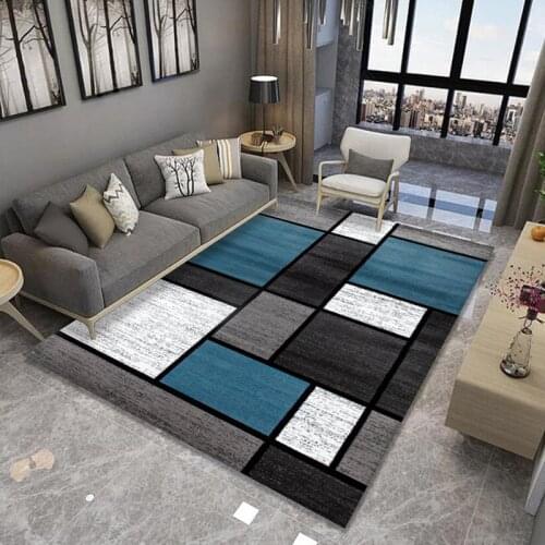 Modern Geometric Anti-slip Carpet Indoor Printed Decoration Large Area Rugs Living Room Bedroom Sofa Floor Decor Mat Tapis Salon