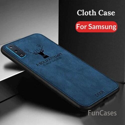Cloth Fabric Deer Case For Samsung Galaxy A7 2018 Soft Silicone Back Case For Samsung A7 2018 A6 A8 Plus A750 A730 A 7 7A A6Plus