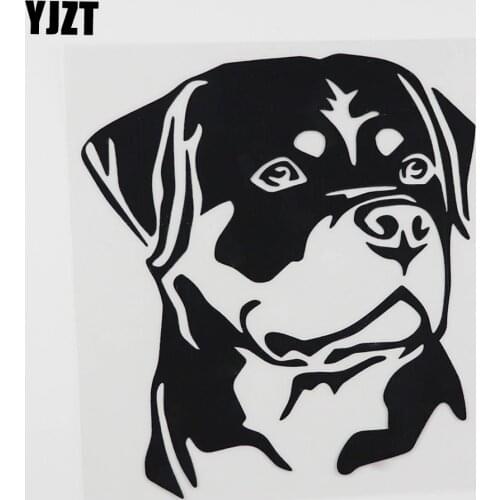 YJZT 13CMX14.3CM Waterproof decor Rottweiler Dog Decal Vinyl Car Sticker Black/Silver 8A-0163