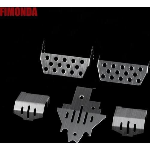 Five-in-One TRX4 Stainless Steel Chassis Armor Axle Protector Plate for 1/10 RC Crawler Traxxas TRX-4 Metal Upgrade Parts