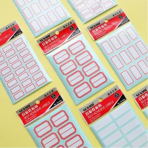 1pack/lot 12Sheets White Self-Adhesive Label Sticker Name Number Blank Note Writable Labels Tags