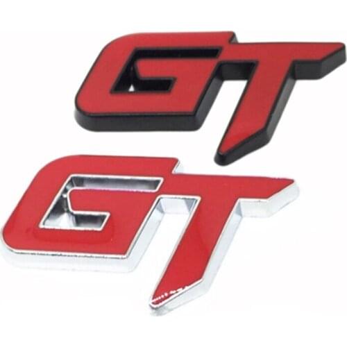 2x 3D Gt Logo Car Sticker for Ford Mustang Focus 2 3 Fiesta Ranger Mondeo Mk2 Red+Black & Red+Silver