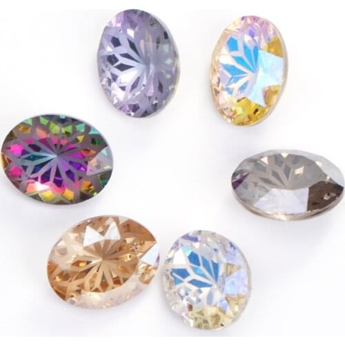 Astrobox Oval Lotus Gem Diamond Crystal Rhinestone DIY Clothing & Accessories Glass Stones Jewelry Making Nail ArtLoose Beads