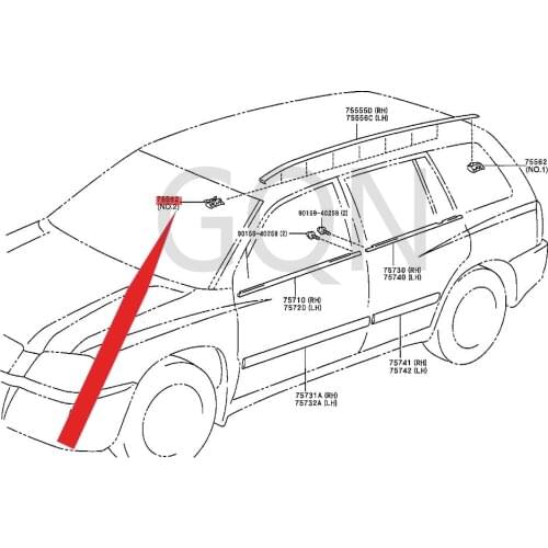 Car roof drain groove side trim strip clip 2000-Toy ota KLU GER LHI GHL AND ER roof water channel buckle roof water strip buckle