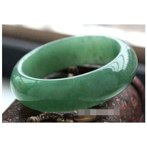 Free shipping ~$wholesale_jewelry_wig$ Certified Natural Beautiful Green Jadeite Bangle Bracelet Handmade 58-59mm