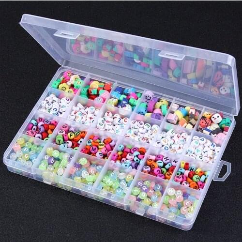 Handmade DIY Beads For Jewelry Making Creative Smile Beads Set with Box Acrylic Jewelry Sets Accessories Wholesale 2021 Trend