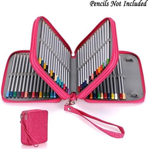 72 Holes Pencil Case for Drawing Painting Art Marker Pens Bag Box Multifunction Large Capacity School Stationery Bag Pouch Supp