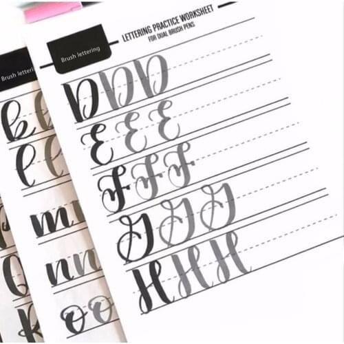 Artistic Font English Copybook Exercise Regular Italics Can Be Used Repeatedly Font Letter Practice Student Italic Copybook