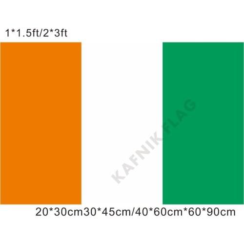 KAFNIK,free shipping 20*30cm/30*45cm/40*60cm/60*90cm small flags Ivory Coast Flag for Countries World Event Decorative Flags