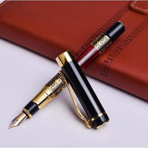 Classic Design Business Men Metal Ink Fountain Pen Luxury Rose Wood Color School Student Writing Pen