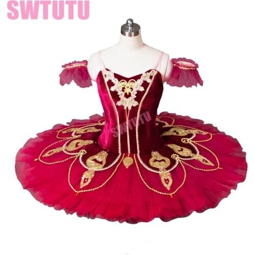 Red professional tutu for girls white swan lake ballet costumes tutus,black pancake tutu for girls BT8936
