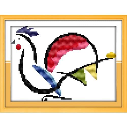 The colorful cock cross stitch kit 14ct 11ct count print canvas stitches embroidery DIY handmade needlework plus