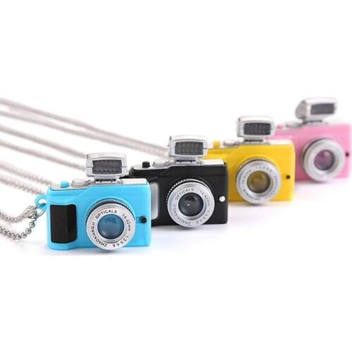 Creative Vintage Necklace Cool Mini Camera Fashion Electric Flash Long Chain Punk Pendant Necklace Fashion Jewelry