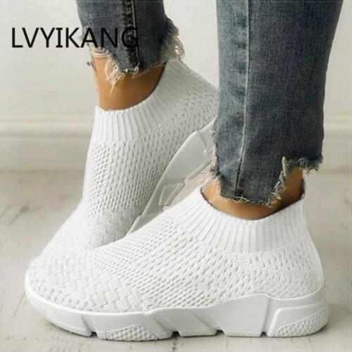 Women Shoes Slip On White Sneakers For Women Vulcanize Shoes Basket Femme Super Light Women Casual Shoes Chunky Sneakers