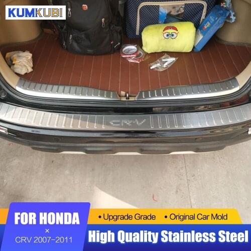 KUMIKUBI For Honda CRV CR-V 2007-2011 Car External Trunk Sill Scuff Plate Rear Bumper Protector Guard Cover Trim Car Parts 2pcs