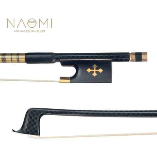 Naomi Advanced 4/4 Size Violin Bow Carbon Fiber Violin/Fiddle Bow Grid Carbon Fiber Stick Brass Accessoires Durable Use