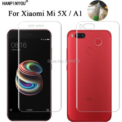 For Xiaomi Mi A1 / 5X MiA1 Mi5X 5.5" Soft TPU Front Back Full Cover Screen Protector Transparent Protective Film + Clean Tools